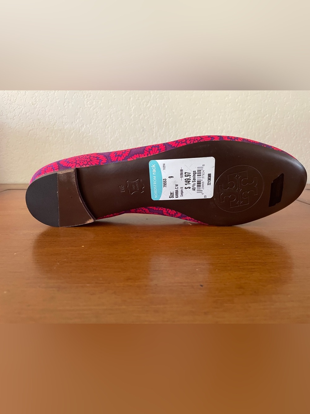 Tory Burch Chandra “Retired” Kariba Print Red/Purple Smoking Loafers Sz 9 - Picture 7 of 16